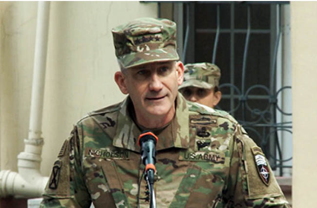 نیکلسون: ضعف رهبری باعث افزایش تلفات نیروهای افغان شده است